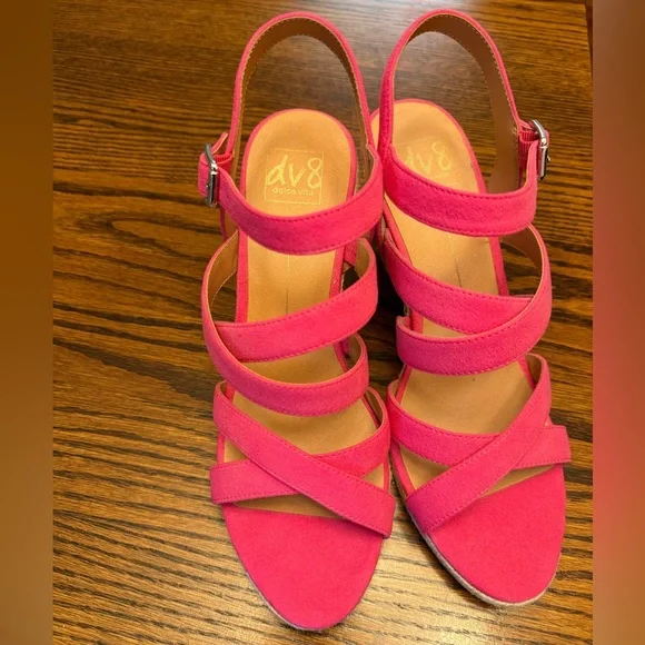DV by Dolce Vita Hot Pink Strappy Wedges - Picture 2 of 6